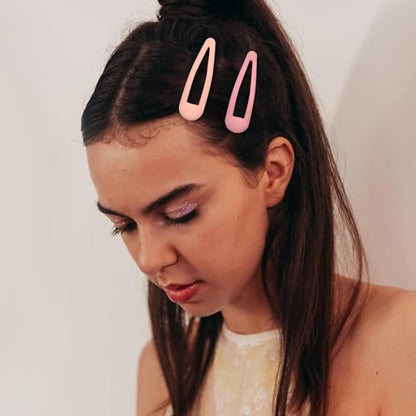 Small Hair Barrettes For Women No Slip Metal Snap Clips For Thin And Fine Hair,Matte Yellow Pink Blue Green Purple,20 PCS,1.97 x 0.5 Inch. - color: Matte Yellow Pink Blue Green Purple