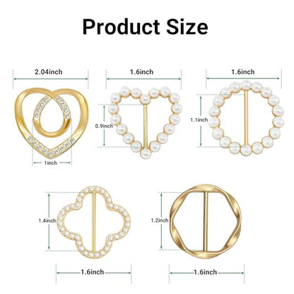 Scarf Rings Shirt Clips, T-Shirt Tie Clips for Women, Cute Scarf Ring and Slides for Scarves, Clothing Accessories - color: 6Pcs Gold