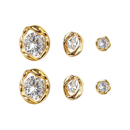 Shiny Gold Butterfly Earrings for Women | 14K Real Gold Plated Butterfly Earrings for Women, Dainty & Trendy Butterfly Stud Earrings for Fashion Jewelry Gifts - color: AZ38