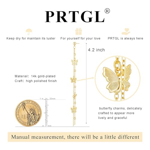 Dangle Earrings for Women - 14K Gold/White Gold/Rose Gold Plated Butterfly Heart Star Hoop Chain Long Tassel Cubic Zirconia CZ Dangle Earrings - color: Butterfly