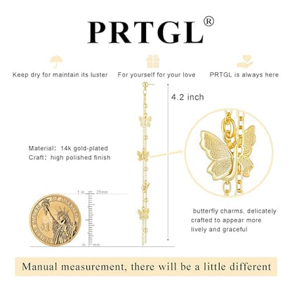 Dangle Earrings for Women - 14K Gold/White Gold/Rose Gold Plated Butterfly Heart Star Hoop Chain Long Tassel Cubic Zirconia CZ Dangle Earrings - color: Butterfly