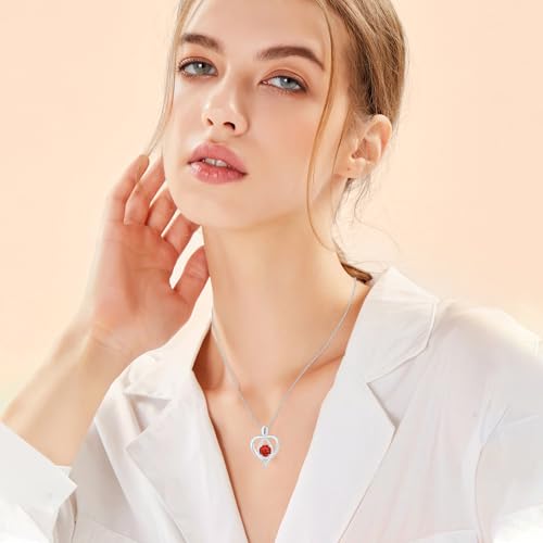 925 Sterling Silver Infinity Heart Necklace for Women, Rhodium Plated Cubic Zirconia Pendant Gift for Girlfriend Wife Mom - Anniversary Valentine's Day Birthday Present with Elegant Gift Box - color: Silver-07-Jul