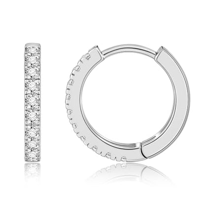micuco 3 Pairs Small Hoop Earrings Tiny Cartilage Earrings for Women Men | Cubic Zirconia Earrings Huggie Hoop Ear Piercing Earrings for 8mm 10mm 12mm - color: 18# Silver 12mm
