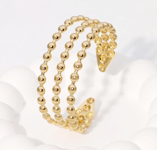 Multi-Layer Cuff Bracelet for Women Cross Wire Bracelets Open Wide Cuff Gold Bangle Bracelet - color: Gold 55