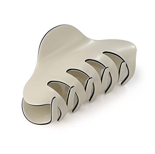 3.3" Jelly Color Hair Claw Clip-Acrylic Strong Holding Power Hair Clips Hairgrip for Women and Girls Hair Barrettes for Medium or Long Hair (Beige) - color: Beige