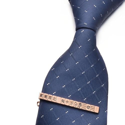 Yuorsfs Chinese Mahjong Tie Clips for Men Novelty Funny Stainless Steel Tie Clip Personalized Tie Bar Suitable For Daily - style: Funny Mahjong