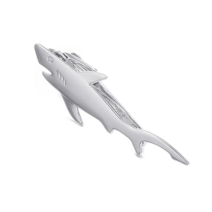 Yoursfs Shark Ties for Men Novelty Shark Tie Clips Funny Marine Animals Tie Clips - style: Silver Shark Tie Clips
