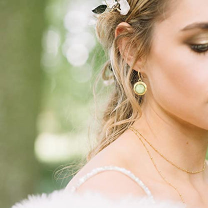 Gold Earrings 14k Gold Plated Hoop Earrings Dainty Pearl hoop Disc Coin Bead Starfish Teardrop Circle Dangle Drop Earrings for Women Hypoallergenic Jewelry Gifts - color: Dangle-Gold