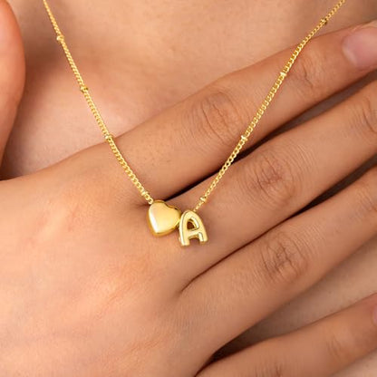 Ursteel Gifts for Kids Teen Girls - Dainty 14K Gold Plated Initial Heart Necklace for Women Trendy, Tiny Letter A-Z Necklaces Personalized Birthday Gifts for Teen Girls Jewelry - color: K