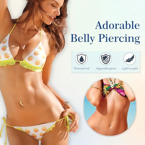 3-12 Pcs 14G Belly Button Rings Belly Rings for Women CZ Opal Navel Rings Belly Piercings Jewelry Belly Barbells Stainless Steel Body Belly Button Piercing Jewelry - color: Gold-2Pcs-14G/10MM