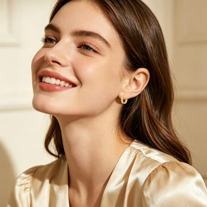 14K Gold Hoop Earrings for Women Thick Large Earrings Lightweight | Gold Plated Huggie Earrings for Women Hypoallergenic (with Gift Box) - color: Celtic-25MM