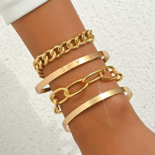 NEWITIN 61 Pieces Gold Jewelry Set for Women Fashion Costume Watch Jewelry | Bohemian Jewelry, Cubic Zirconia, Gold Plated Necklaces Bracelets Watch Rings Earrings Set for Women Party Daily, Women Gifts - color: Gold A