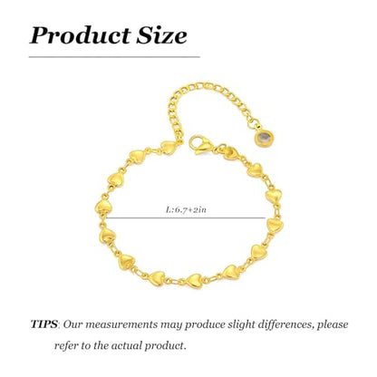 Dainty Bracelet Chain Bracelet Minimalist Jewelry Layering Heart Bracelets Valentines Day Bracelets Gift for Her - color: A1:heart bracelet