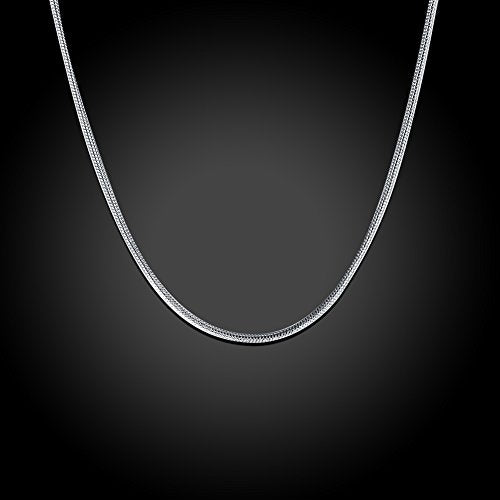 NABTYJC Sterling Silver 1MM Snake Chain with Lobster Clasp 18" 20" 24"