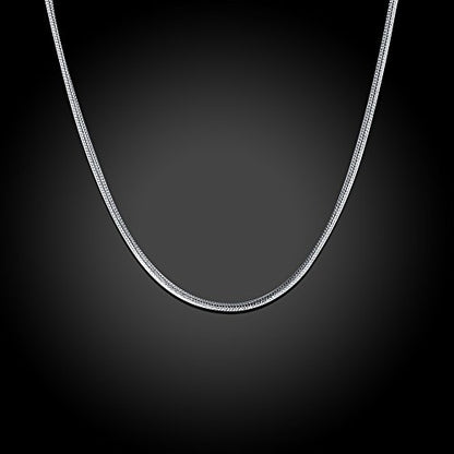 NABTYJC Sterling Silver 1MM Snake Chain with Lobster Clasp 18" 20" 24"