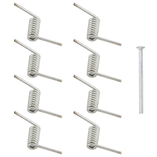 NICENEEDED 8 PCS Hair Claw Clip Spring Replacement Sliver, Clip Spring with Central Axle Rod, Hairpin Squre Rectangle Butterfly Jaw Clamp Repair Parts