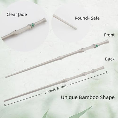 Metal Silver Bamboo Hair Stick with Jade, Unique New Chinese Jade Hair Pin for Women, Elegant Sword Accessory for Buns, Updos & Hanfu Cheongsam Styling