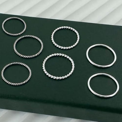 1.2mm Thin Knuckle Rings for Women 925 Sterling Silver Midi Stacking Pinky Thumb Ring Band Size 2.5-8.5 - color: Style 3, size: 4PCS: SIZE 6, 6.75, 7.75, 8.5
