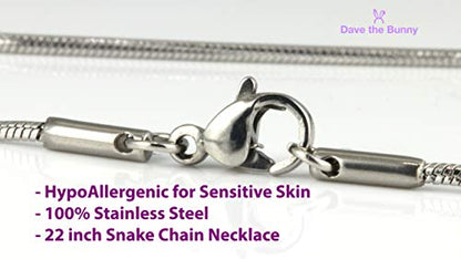 Dave The Bunny Skull Snake Chain Charm Necklace