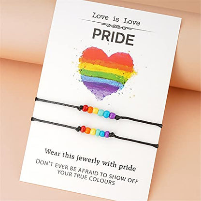 Bohemian Seed Bead Beaded Bracelet Anklet Colorful Rainbow LGBT Pride Bracelet LGBT BFF Friendship Bracelets for Women Men Jewelry Adjust - color: 02 Colorful Seed Bead