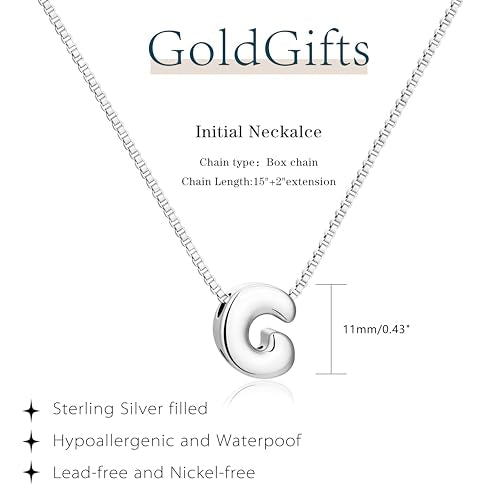 Bubble Gold Initial Necklaces for Women,14K Gold Plated A-Z Initial Necklaces for Women, Chunky balloon letter name Pendant Necklace Fashion Jewelry Gifts - color: C, style: Silver