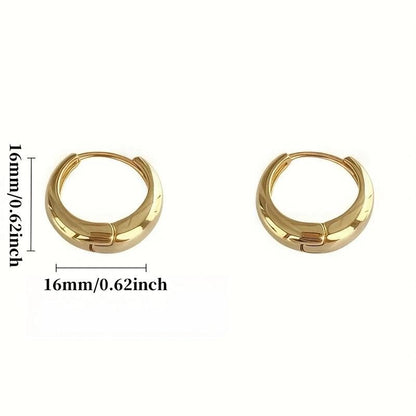 2Pcs/Pair Elegant Stainless Steel Hypoallergenic French Hoop Earrings,Comfort Retro Sexy Design,Christmas Gifts for Fashionable Women - color: Golden