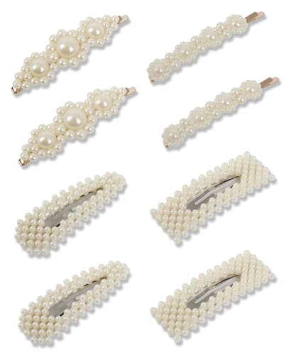 JELIEE 8 PCS Pearl Hair Clips Large Pins Barrette Ties Hairpins for Woman Headwear Sweet Accessories Fashion Cute