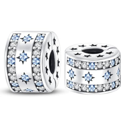 925 Sterling Silver Stopper Clip Charms for Bracelet Necklace Spacer Beads with 5A Cubic Zirconia Mother's Day Christmas DIY Gift for Women(2PCS) - style: Blue star