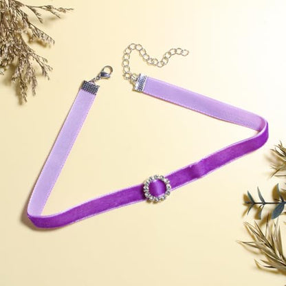 Nova&Aria Chokers Set For Women Heart Choker Necklaces Flower Pendant Velvet Cute Pink Turquoise Blue White Black Choker Necklace Christmas Colorful Lace Chokers - color: Purple