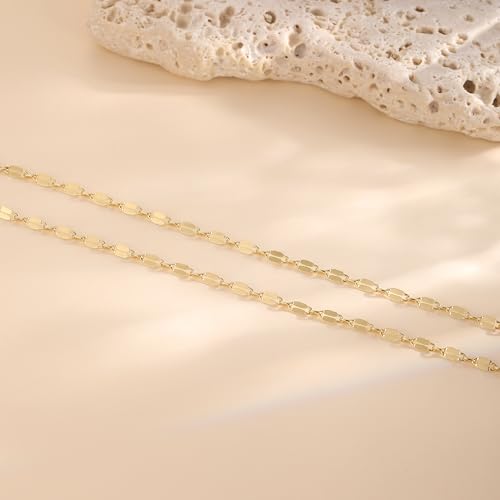 MFRYK Gold Plated Layered Anklet for Women, Adjustable Ankle Bracelet Gift - color: gold