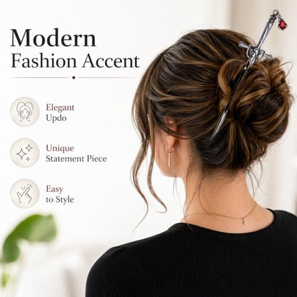Sword Hair Stick Retro Metal Hair Sticks Ancient Style Swords Hair Chopsticks for Bun Hair Long Hair, Chinese Hair Pins Hair Sticks Hair Daggers for Hair Accessories (4Pcs)