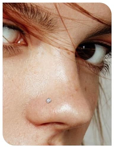 15 Pcs 18G 20G Surgical Steel Nose Rings Studs for Women Opal Nose Rings Diamond CZ Nose Studs L Shaped Nose Nostril Piercing Jewelry Hypoallergenic - style: 20G,L Shaped