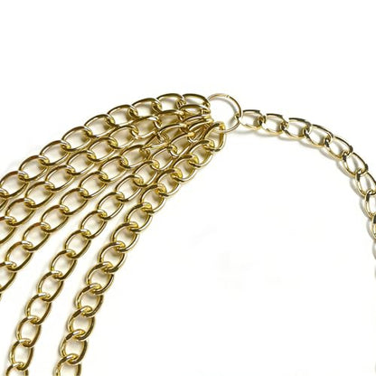 Women's chain belt waist chain belt multi-layer body belly chain dress suitable - color: Gold