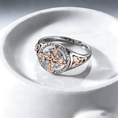 Witches Knot Ring Double Color Zircon Ring Minimalist Design Elegant All-Match Premium Sense Band Ring Jewelry