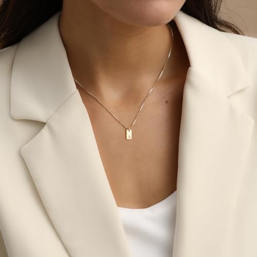 Initial Necklaces for Women 14K Gold Plated Letter Necklace Dainty Waterproof Pendant Necklace Personalized Gifts Trendy Gold Jewelry - color: L