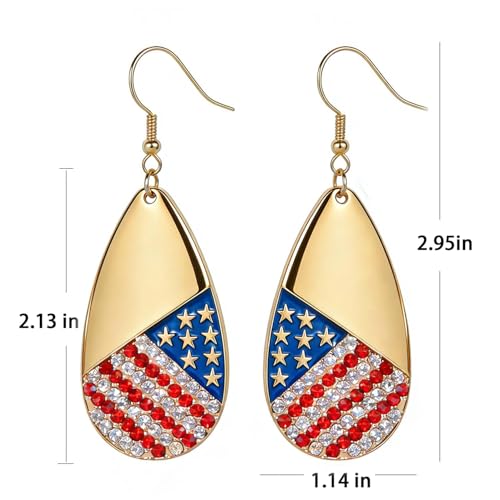 4th of July Earrings,Patriotic Dangle Stud for Women, Fourth of July Jewelry for Veterans Day - color: C