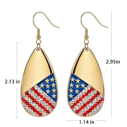 4th of July Earrings,Patriotic Dangle Stud for Women, Fourth of July Jewelry for Veterans Day - color: C