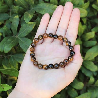 FIRAZIO 16PCS Crystal Stone Beaded Bracelets for Women Men 8MM | Semi-Precious Gemstone Bracelet Round Beaded Stretch Bracelets Unisex Stress Relief Yoga Bracelets Gifts