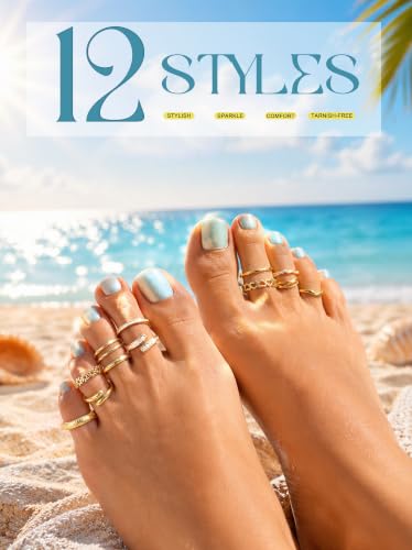 YADOCA 12Pcs Toe Rings 10Pairs Hypoallergenic Surgical Stainless Steel Earrings for Women