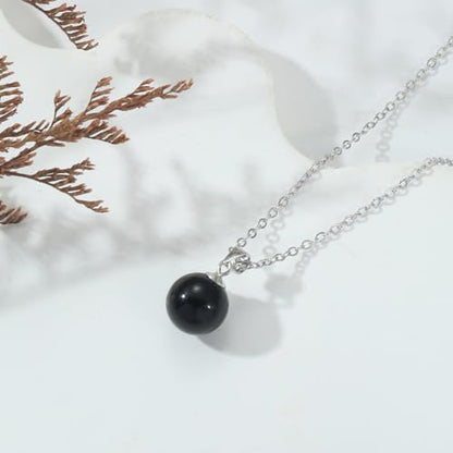 Natural Jade Necklace for Women Sterling Silver Adjustable Handmade Green Jade Pendant Necklaces Healing Crystal Necklace Good Luck Gift for Her - style: Black Obsidian Necklace