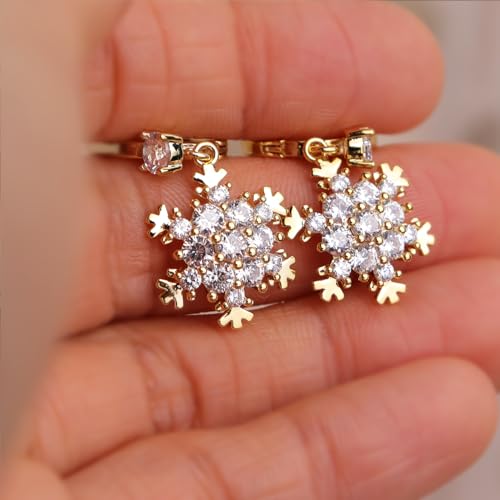 Jean Beau Drop Hoop Earrings for Women, Fasion Jewelry Gift - color: White Snow