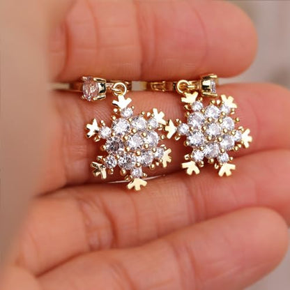 Jean Beau Drop Hoop Earrings for Women, Fasion Jewelry Gift - color: White Snow