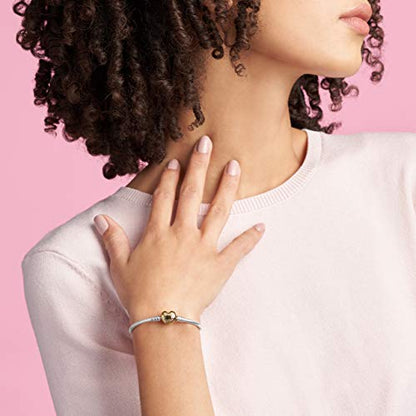 PANDORA Moments Heart Clasp Snake Chain Bracelet - color: Gold