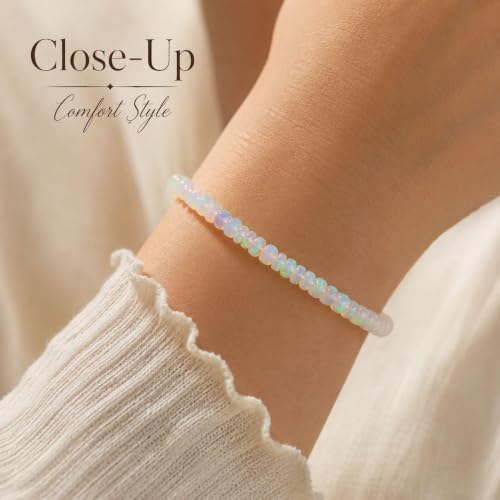 Anxiety Relief Crystal Bracelet Menopause Bracelet Tigers Eye Citrine Natural Stone Stress Beaded Stretch Bracelets Anxiety Relief Healing Bracelets New Chapter Encouragement Jewelry Menopause Gifts - color: A3: Opal
