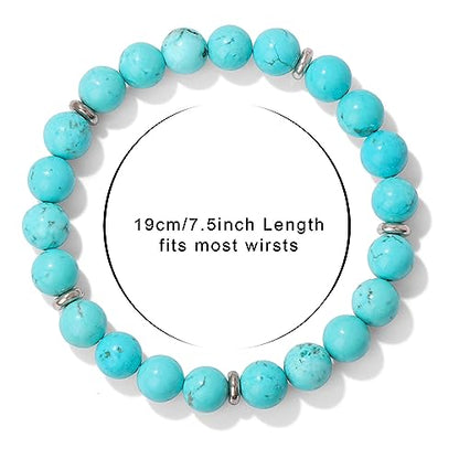 Healing Bracelet For Women Anxiety Beaded Bracelets Jewelry Healing Stone Crystal Bracelet Stress Relief Yoga Beads Chakra Bracelets Gifts For Women pink - color: Turquoise