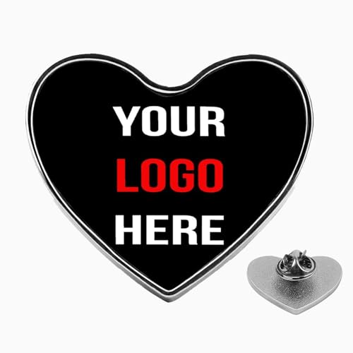 Custom Pins Custom Lapel Pins Customized Buttons Cute Pin for Backpacks Personalized Pin Add Logo Text Photo - color: Heart Shape