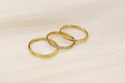 16G 18G 6mm 8mm 10mm Hinged Clicker Segment CZ Twisted Clicker Nose Rings Hoop Helix Cartilage Daith Tragus Sleeper Earrings Body Piercing for Women Men - style: 18G - 10mm - 3Pcs Gold