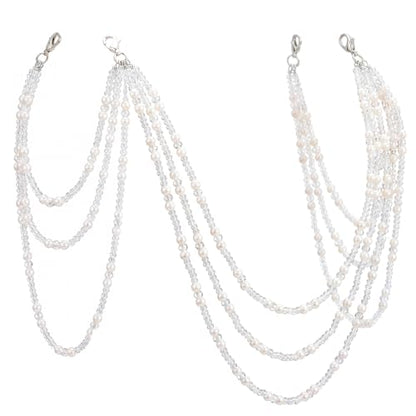 Sureio Pearl Body Chains Jewelry Set 3-Layer Beaded Shoulder Chain with Back Chain for Weddings, Proms, Summer Bikini Parties - style: Shoulder+Back