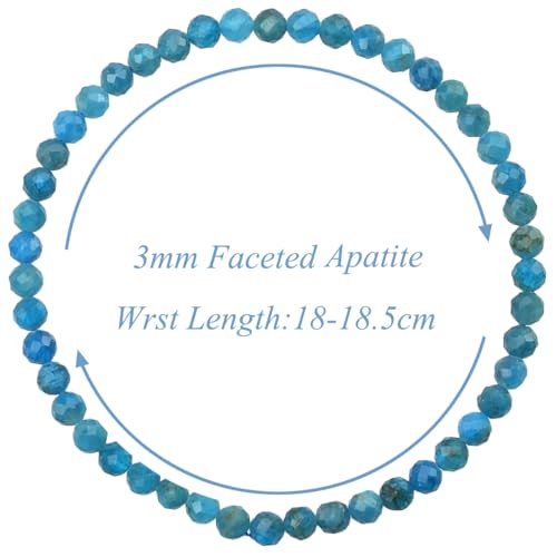MASSIVE BEADS Natural Genuine Gemstone Beads Healing Crystal Chakra Reiki Jewelry Faceted Round Beads Bracelets 3mm - color: Apatite