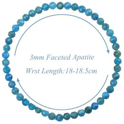 MASSIVE BEADS Natural Genuine Gemstone Beads Healing Crystal Chakra Reiki Jewelry Faceted Round Beads Bracelets 3mm - color: Apatite